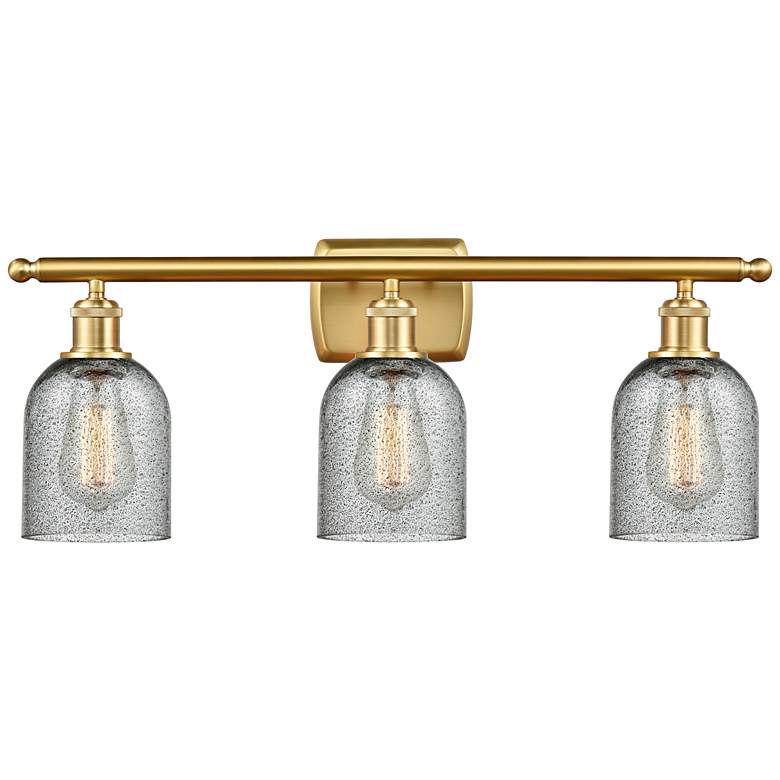 Image 1 Caledonia 26 inch 3-Light Satin Gold Bath Light w/ Charcoal Shade