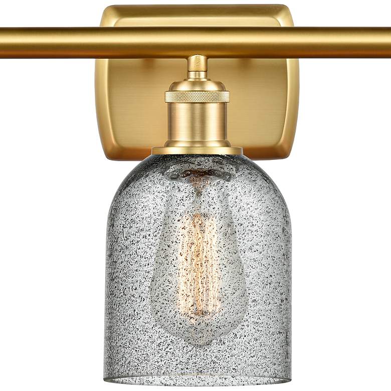 Image 2 Caledonia 26" 3-Light Satin Gold Bath Light w/ Charcoal Shade more views