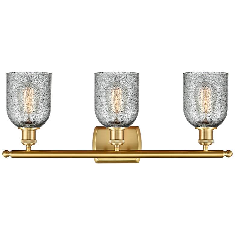 Image 3 Caledonia 26" 3-Light Satin Gold Bath Light w/ Charcoal Shade more views