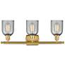 3_Caledonia 26" 3-Light Satin Gold Bath Light w/ Charcoal Shade more views