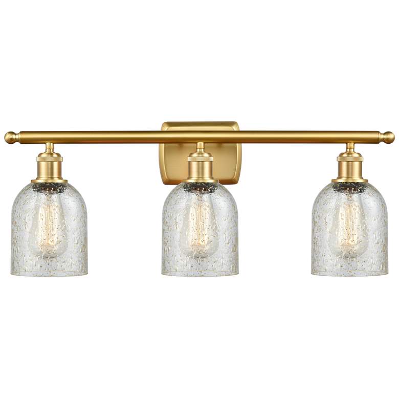 Image 1 Caledonia 26 inch 3-Light Satin Gold Bath Light w/ Mica Shade