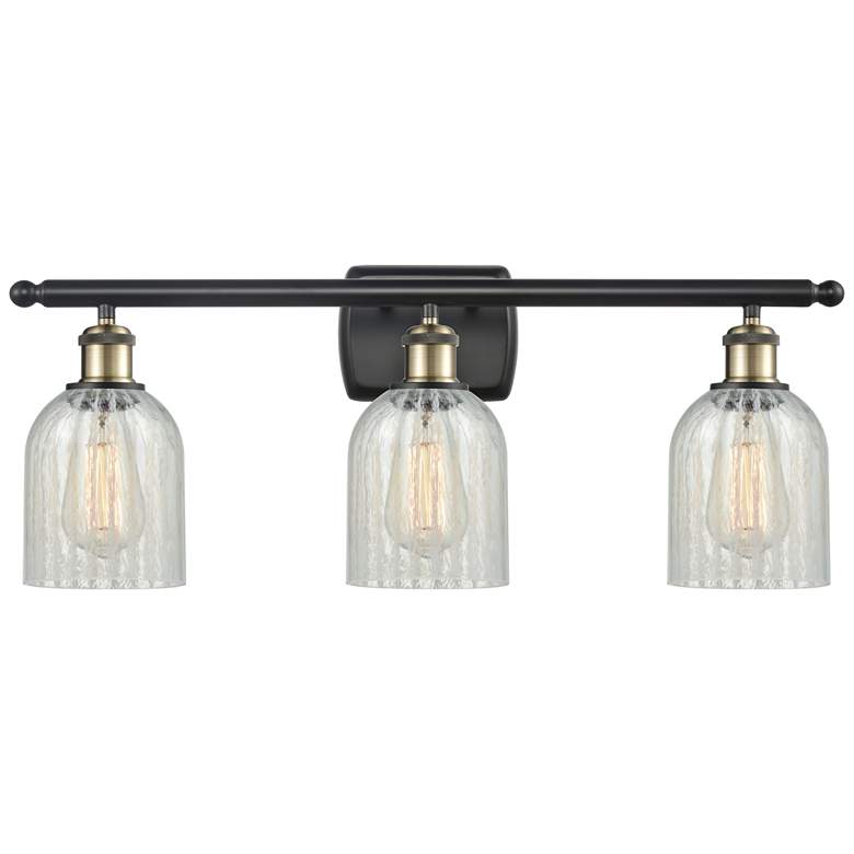 Image 1 Caledonia 26" Wide 3 Light Black Brass Bath Vanity Light w/ Mouchette