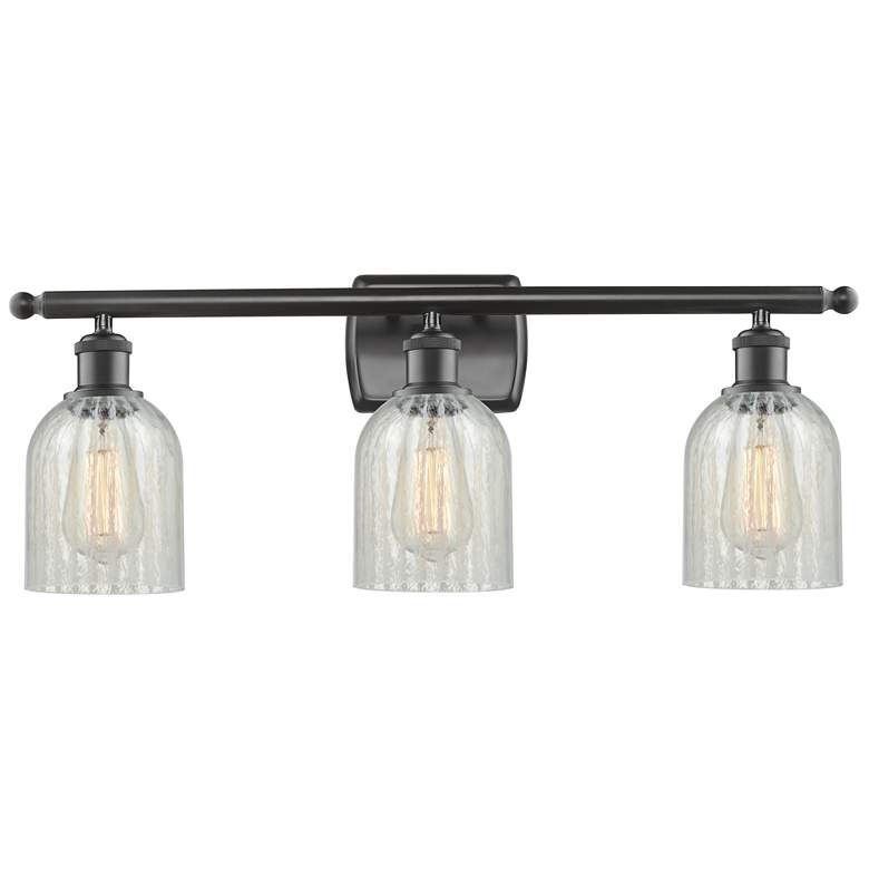 Image 1 Caledonia 26" Wide 3 Light Bronze Bath Vanity Light w/ Mouchette Shade