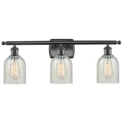 Caledonia 26" Wide 3 Light Bronze Bath Vanity Light w/ Mouchette Shade