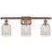 Caledonia 26" Wide 3 Light Copper Bath Vanity Light w/ Mouchette Shade