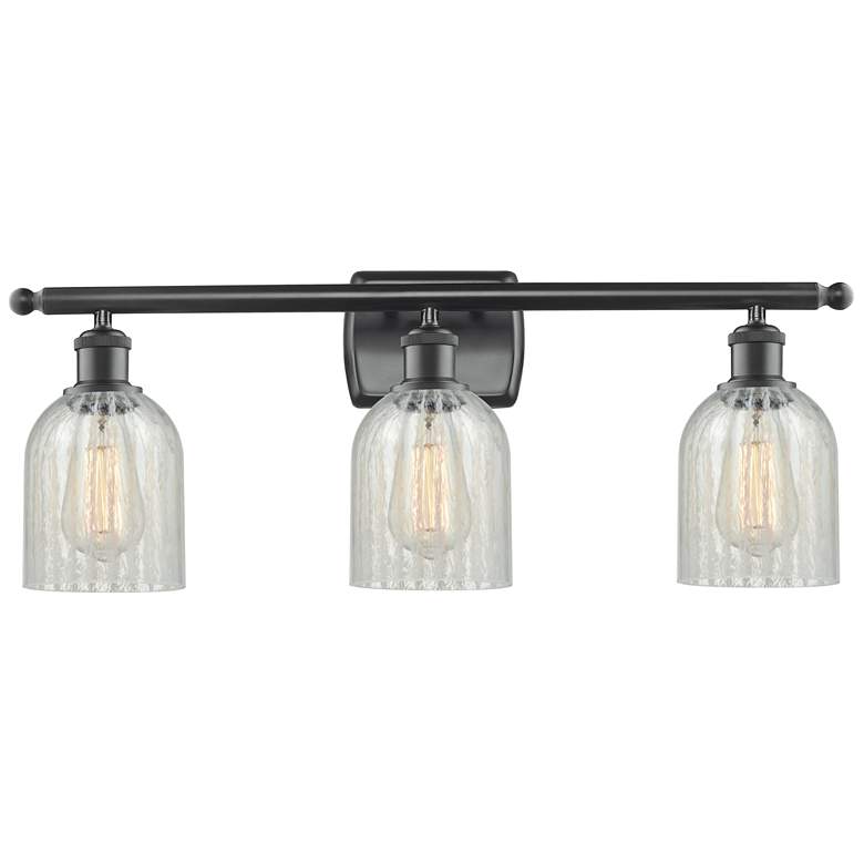 Image 1 Caledonia 26" Wide 3 Light Matte Black Bath Vanity Light w/ Mouchette