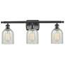 Caledonia 26" Wide 3 Light Matte Black Bath Vanity Light w/ Mouchette