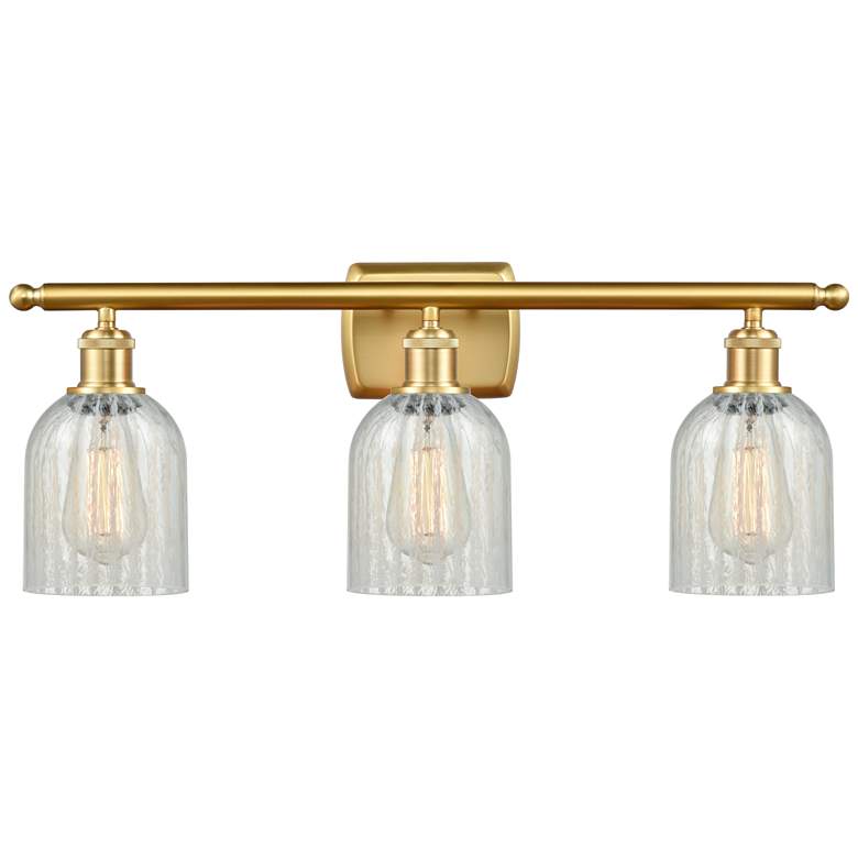 Image 1 Caledonia 26" Wide 3 Light Satin Gold Bath Vanity Light w/ Mouchette S