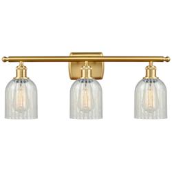 Caledonia 26" Wide 3 Light Satin Gold Bath Vanity Light w/ Mouchette S