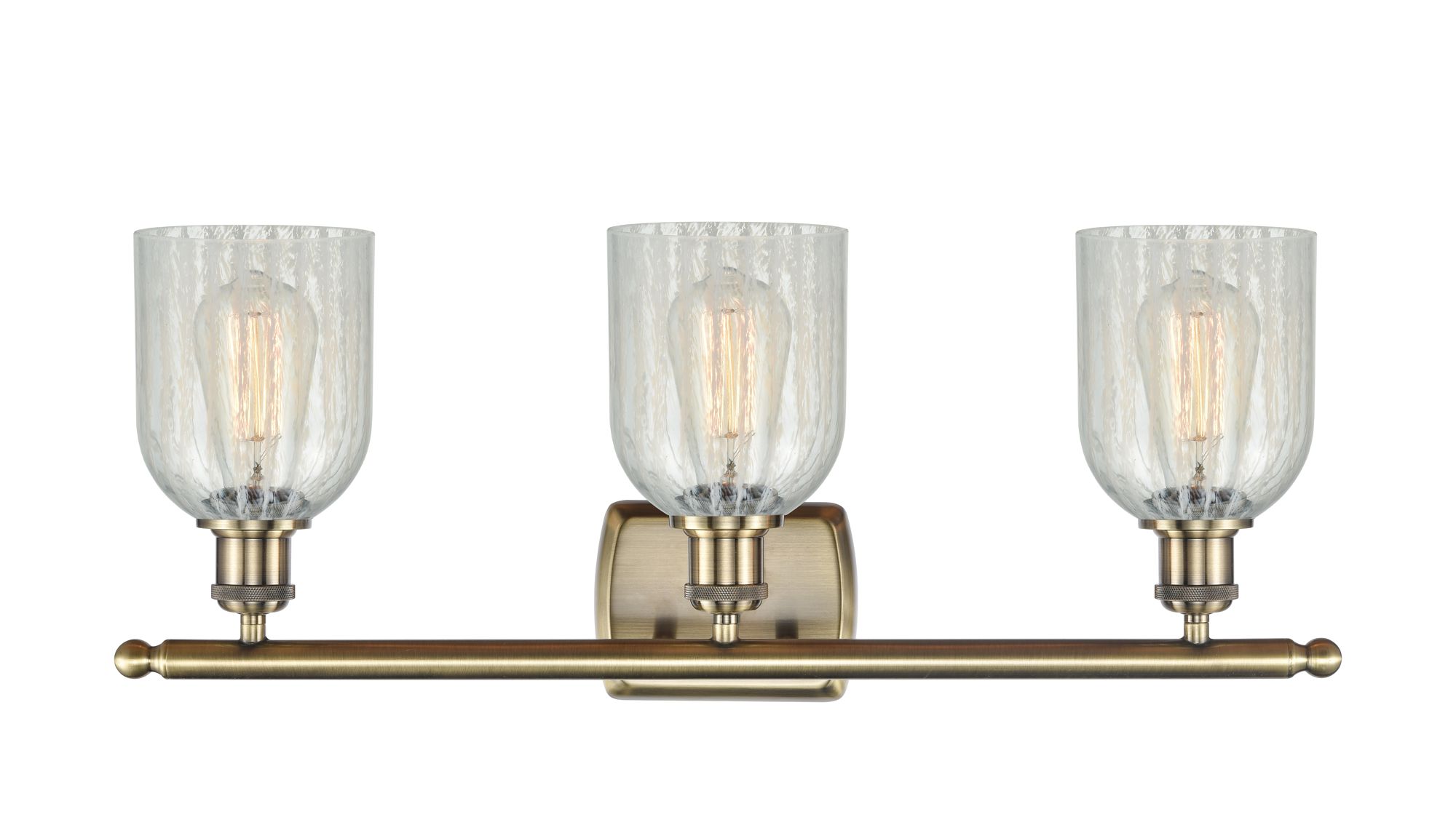 Image 2 Caledonia 26"W 3 Light Antique Brass Bath Vanity Light w/ Mouchette Sh more views