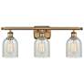 Caledonia 26"W 3 Light Brushed Brass Bath Vanity Light w/ Mouchette Sh