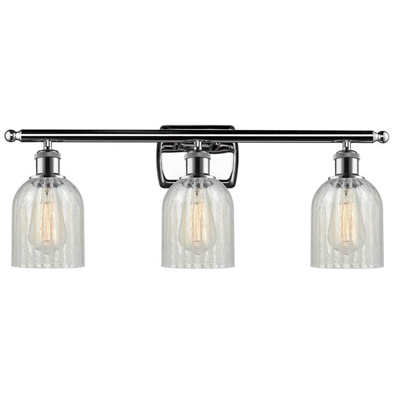 Image 1 Caledonia 26"W 3 Light Polished Chrome Bath Vanity Light w/ Mouchette