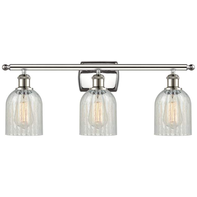 Image 1 Caledonia 26"W 3 Light Polished Nickel Bath Vanity Light w/ Mouchette