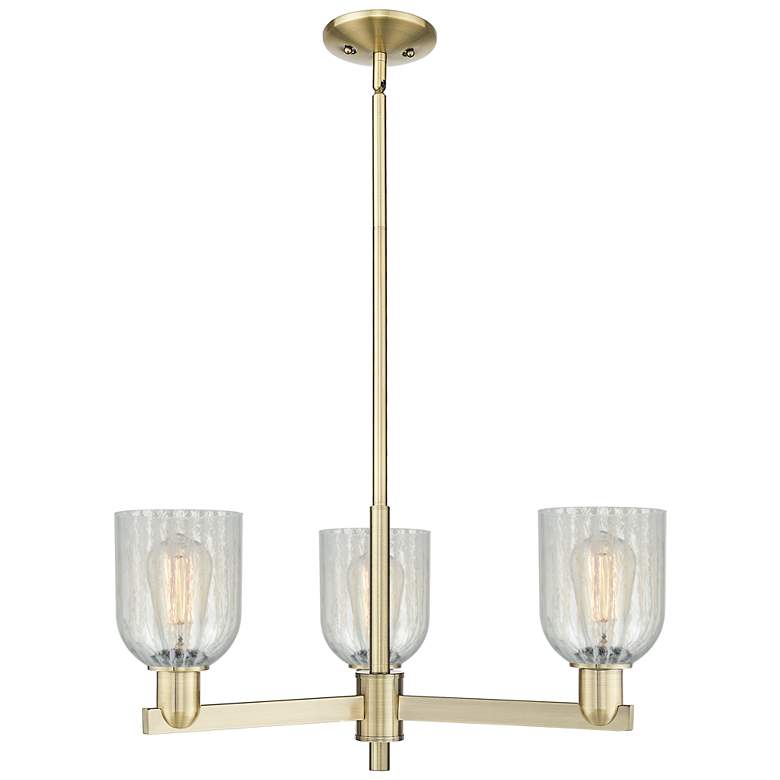 Image 1 Caledonia 27" Wide 3-Light Antique Brass Chandelier w/ Mouchette Shade