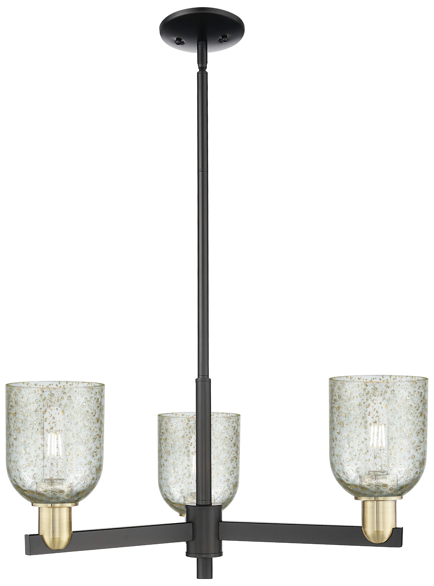 Caledonia 27" Wide 3-Light Black Antique Brass Chandelier w/ Mica Shade
