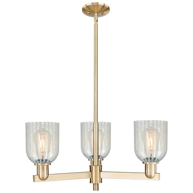 Image 1 Caledonia 27" Wide 3-Light Champagne Bronze Chandelier w/ Mouchette Shade