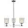 Caledonia 27" Wide 3-Light Polished Chrome Chandelier w/ Mouchette Shade