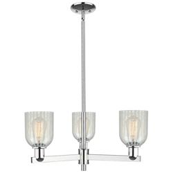 Caledonia 27" Wide 3-Light Polished Chrome Chandelier w/ Mouchette Shade