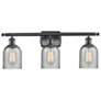 1_Caledonia 3 Light 26" LED Bath Light - Matte Black - Charcoal Shade