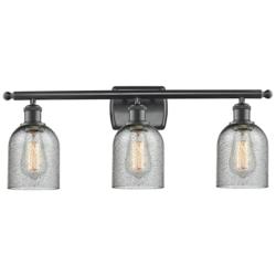 Caledonia 3 Light 26" LED Bath Light - Matte Black - Charcoal Shade