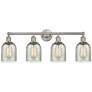 Caledonia 32" 4-Light Brushed Satin Nickel Bath Light w/ Mica Shade