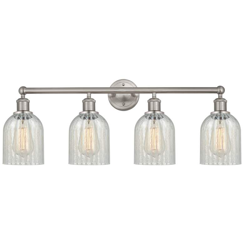 Image 1 Caledonia 32" 4-Light Brushed Satin Nickel Bath Light w/ Mouchette Sha