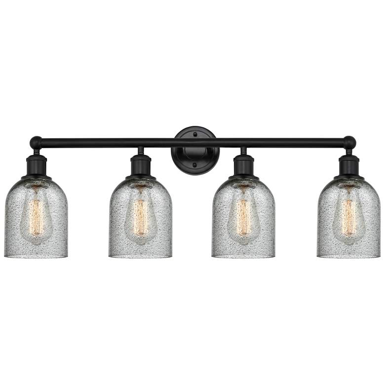 Image 1 Caledonia 32" 4-Light Matte Black Bath Light w/ Charcoal Shade