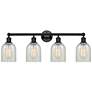 Caledonia 32" 4-Light Matte Black Bath Light w/ Mouchette Shade