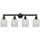 Caledonia 32" 4-Light Matte Black Bath Light w/ Mouchette Shade