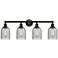 Caledonia 32" 4-Light Oil Rubbed Bronze Bath Light w/ Charcoal Shade