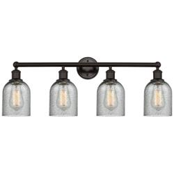 Caledonia 32" 4-Light Oil Rubbed Bronze Bath Light w/ Charcoal Shade
