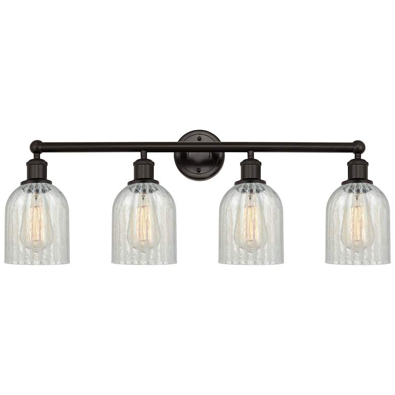 Image 1 Caledonia 32" 4-Light Oil Rubbed Bronze Bath Light w/ Mouchette Shade