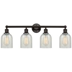 Caledonia 32" 4-Light Oil Rubbed Bronze Bath Light w/ Mouchette Shade