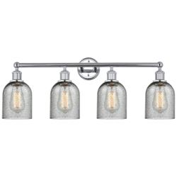 Caledonia 32" 4-Light Polished Chrome Bath Light w/ Charcoal Shade