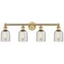 Caledonia 32" Wide 4 Light Brushed Brass Bath Vanity Light With Mica S