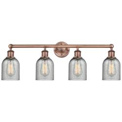 Caledonia 32&quot;W 4 Light Antique Copper Bath Vanity Light With Charcoal