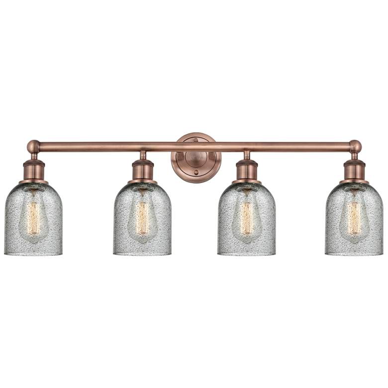 Image 1 Caledonia 32"W 4 Light Antique Copper Bath Vanity Light With Charcoal