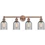 Caledonia 32"W 4 Light Antique Copper Bath Vanity Light With Charcoal