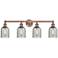 Caledonia 32"W 4 Light Antique Copper Bath Vanity Light With Charcoal