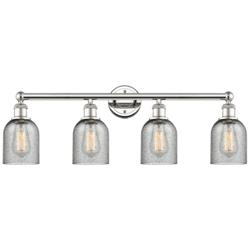 Caledonia 32&quot;W 4 Light Polished Nickel Bath Light With Charcoal Shade