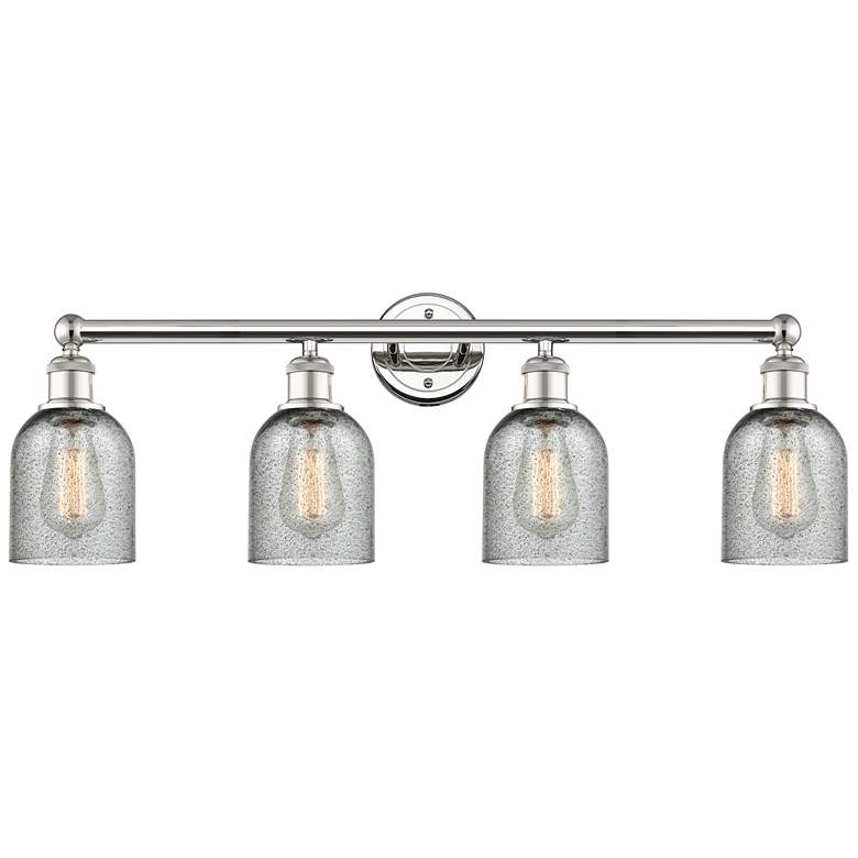 Image 1 Caledonia 32"W 4 Light Polished Nickel Bath Light With Charcoal Shade