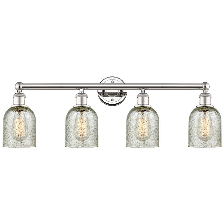 Image 1 Caledonia 32"W 4 Light Polished Nickel Bath Vanity Light With Mica Sha