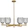 Caledonia 35" Wide 6-Light Champagne Bronze Chandelier w/ Charcoal Shade