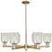 Caledonia 35" Wide 6-Light Champagne Bronze Chandelier w/ Mouchette Shade
