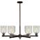 Caledonia 35" Wide 6-Light Oil Rubbed Bronze Chandelier w/ Mouchette Shade