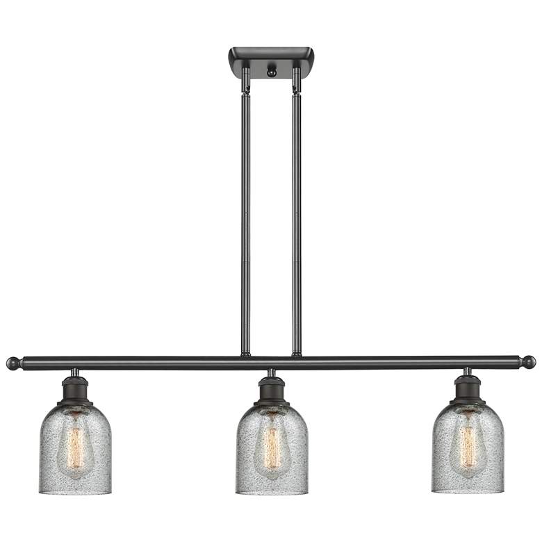 Image 1 Caledonia 36" Wide 3 Light Bronze Stem Hung Island Light w/ Charcoal S