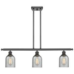 Caledonia 36" Wide 3 Light Bronze Stem Hung Island Light w/ Charcoal S