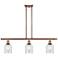 Caledonia 36" Wide 3 Light Copper Stem Hung Island Light w/ Mica Shade