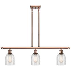 Caledonia 36" Wide 3 Light Copper Stem Hung Island Light w/ Mica Shade