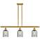 Caledonia 36" Wide 3 Light Gold Stem Hung Island Light w/ Charcoal Sha